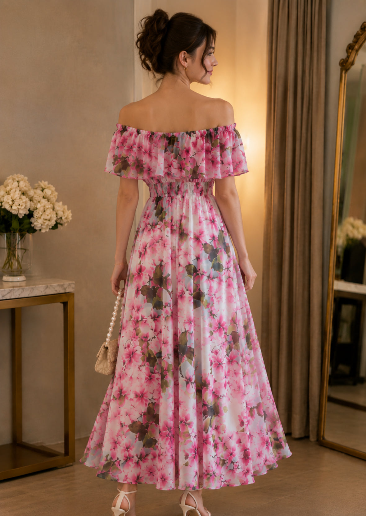Houston Off Shoulder Floral Maxi Dress - Made For Her Label