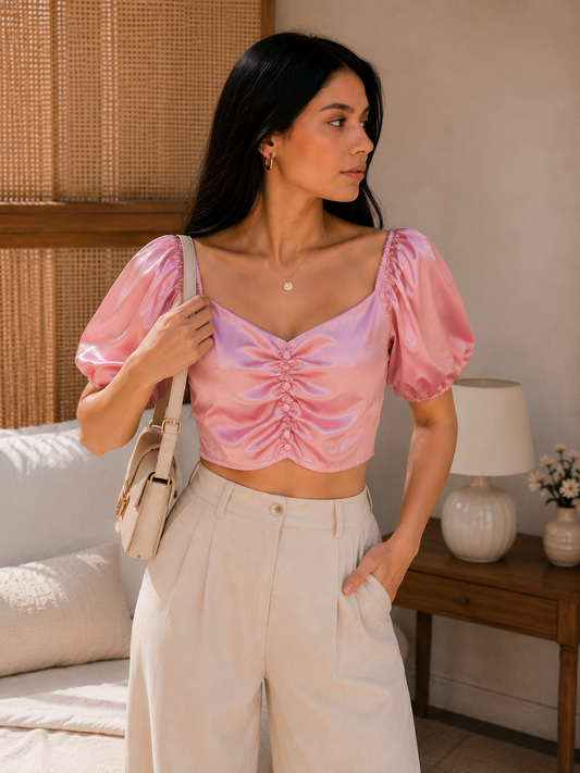 Ziva Satin Top - Made For Her Label