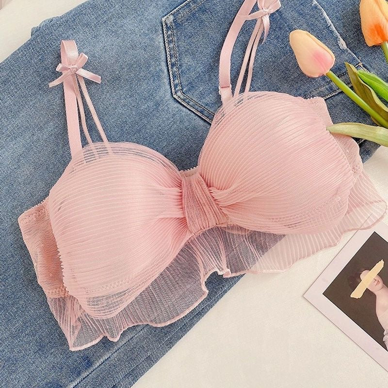 Florence Ruffle Lace Padded Bra & Panty Lingerie Set - Made For Her Label