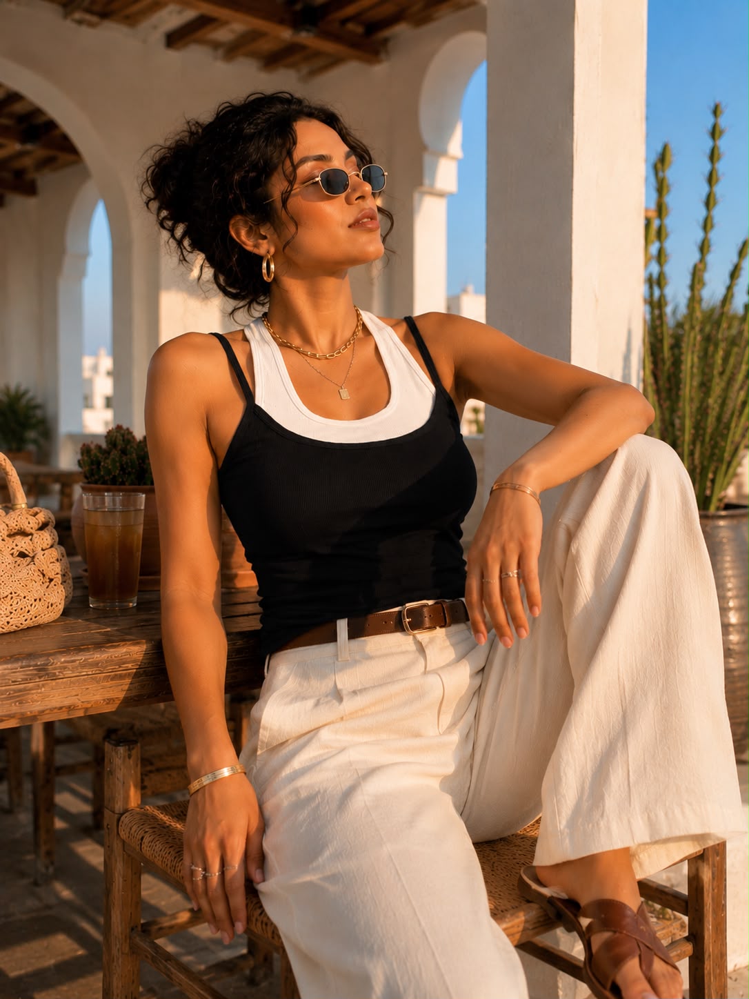 Avelisse Padded Ribbed Cami Top