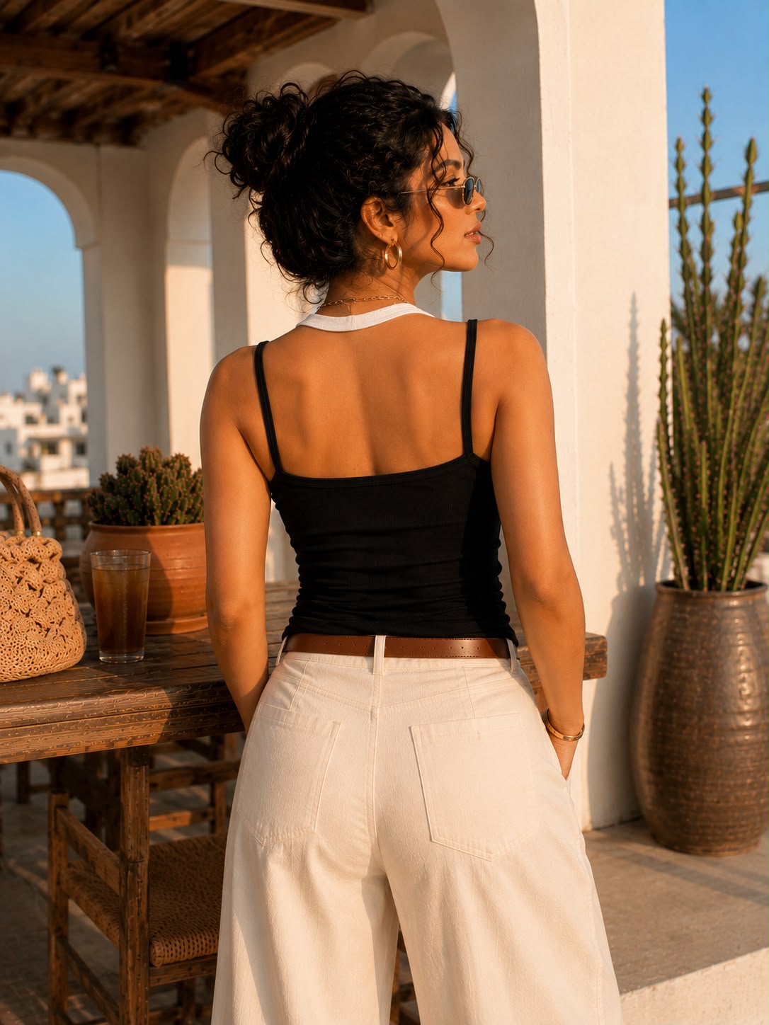 Avelisse Padded Ribbed Cami Top