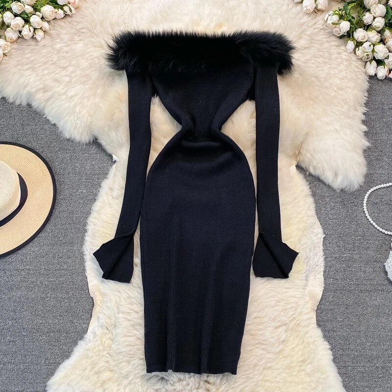 bodycon dress with fur Amazon.com: Women Sexy Faux Leather Mini Dress Faux Fur Patchwork Long Sleeve Bodycon Short Party Dress Club Outfits Black : Clothing, Shoes & Jewelry