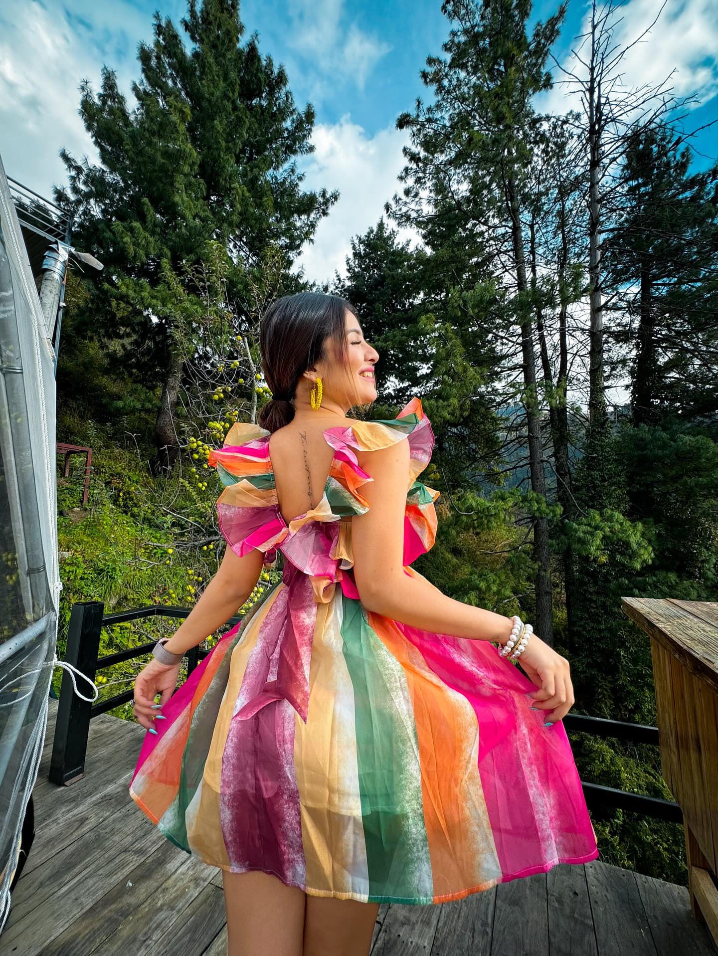 Saanya Khatter in Our Santorini Rainbow Dress