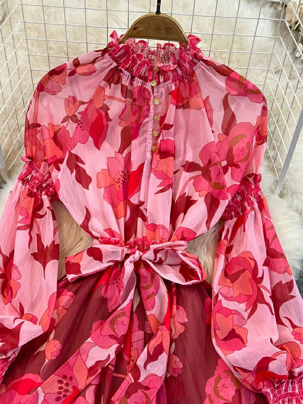 Ophelia Floreal Print Belted Mini Dress main image 1
