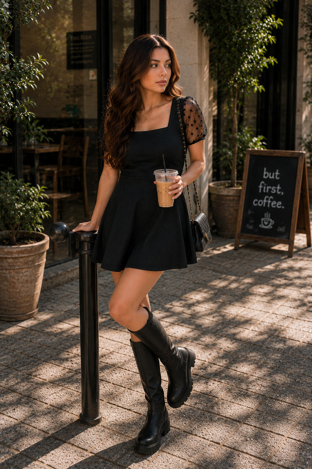 Vamika Skater Polka Sleeve Mini Dress - Made For Her Label