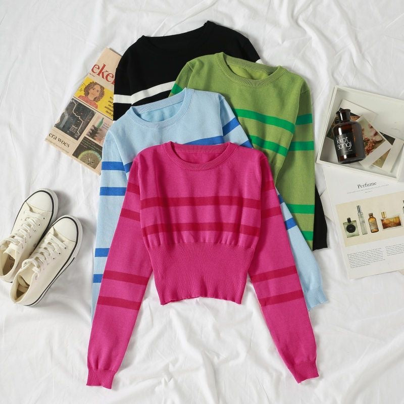 Azaria Striped Knitted Top