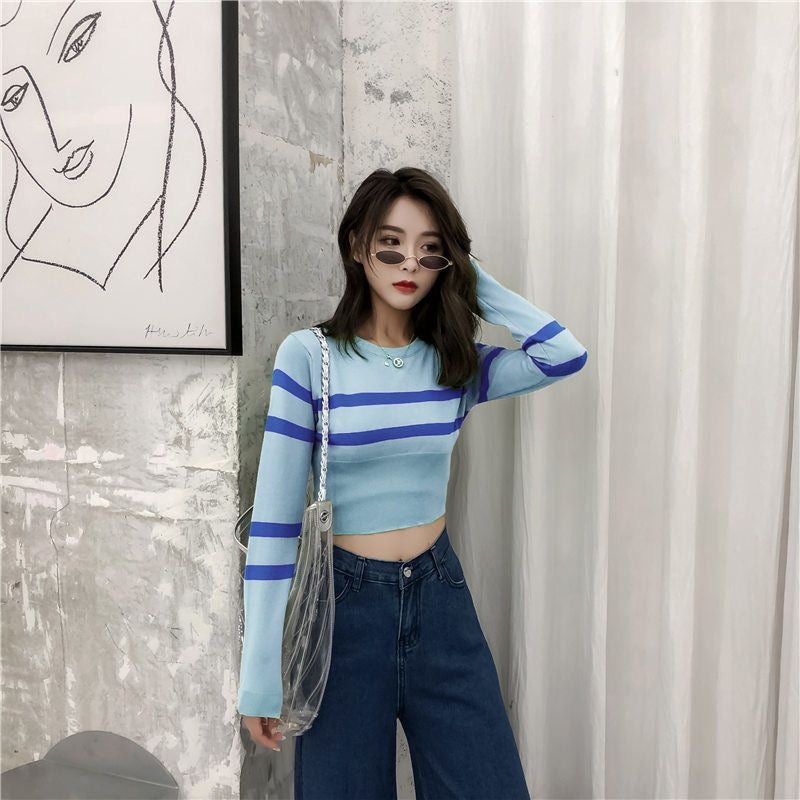 Azaria Striped Knitted Top