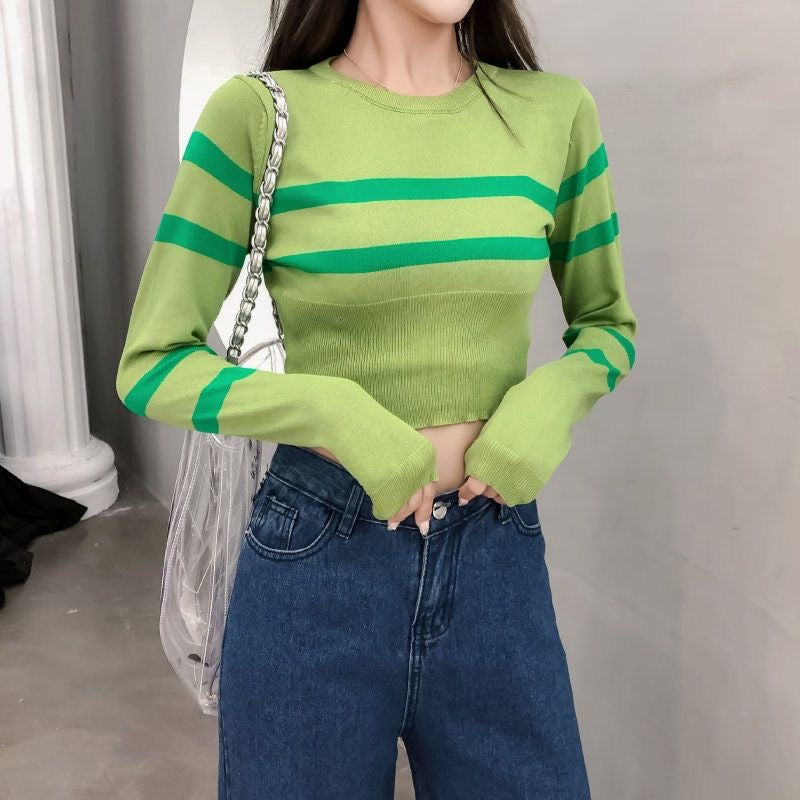 Azaria Striped Knitted Top