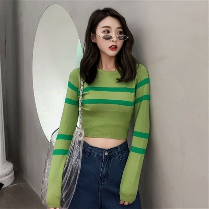 Azaria Striped Knitted Top