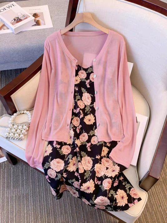 Rose Dress With Cardigan - Made For Her Label