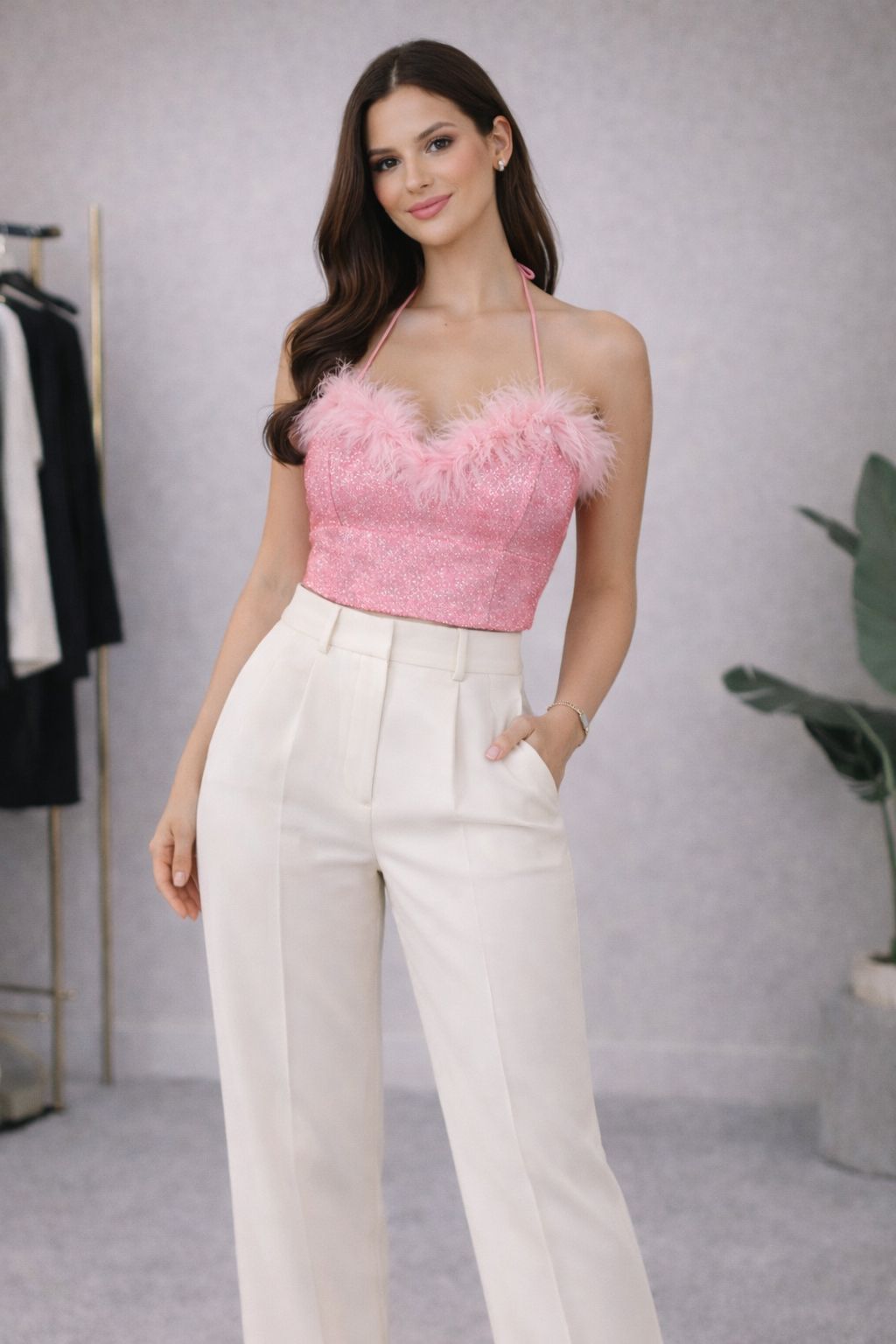Angelia Fur Cami Top - Made For Her Label