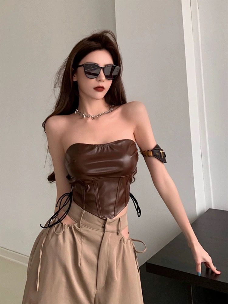 Cuban Leather Tube Top - Made For Her Label