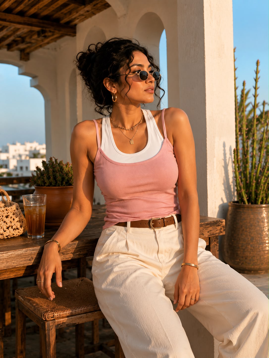 Avelisse Padded Ribbed Cami Top