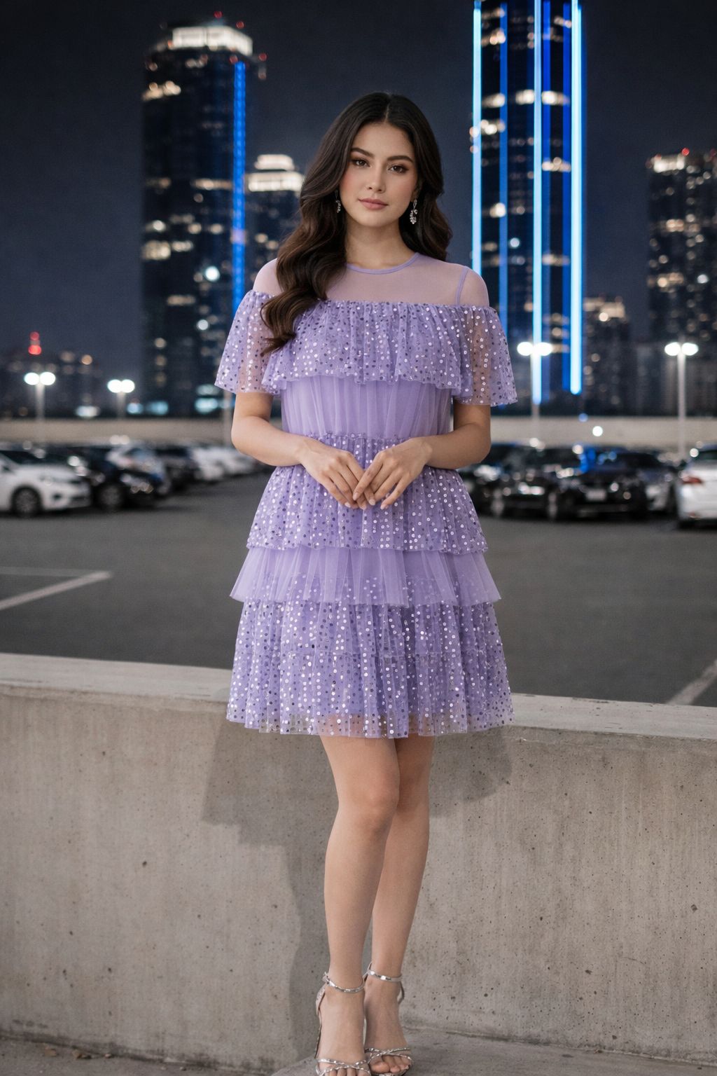 Renee Layered Shimmery Sequin Dress - Made For Her Label