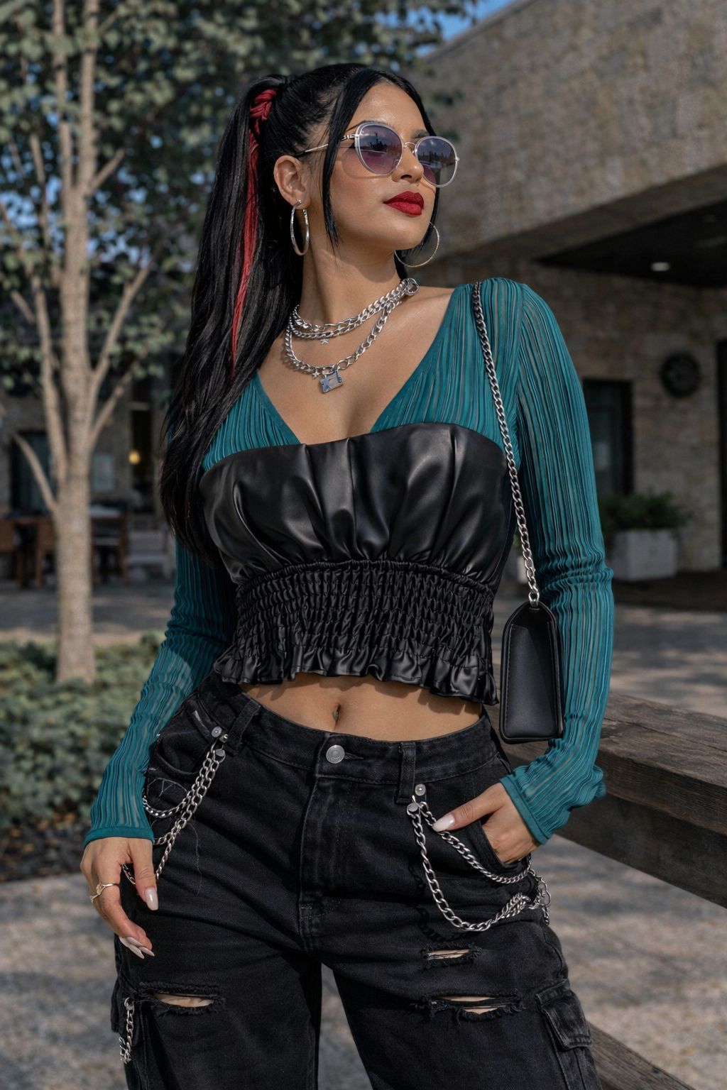 Berrin Leather Top - Made For Her Label
