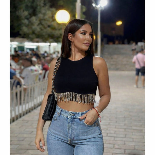 Katherine Tassel Crop Blouse - Made For Her Label