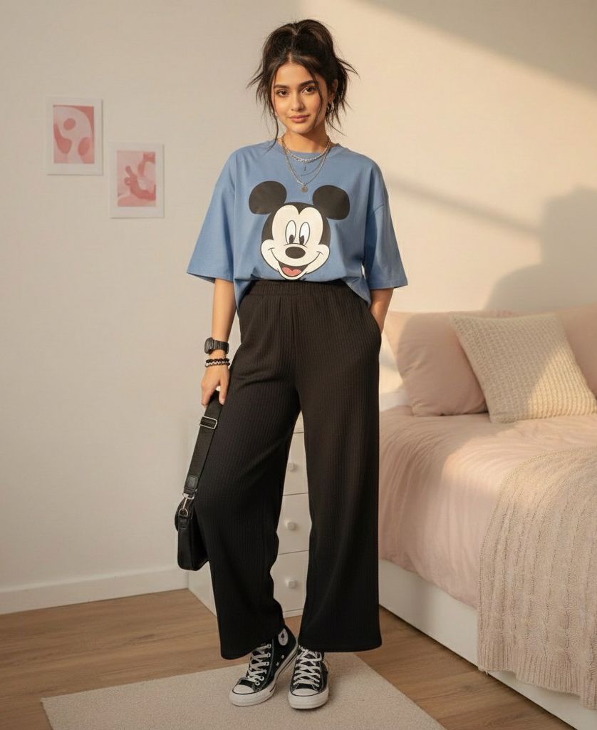 Mickey Oversized Tee And Pants Set - Made For Her Label