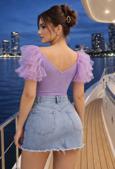 Organza Butterfly Sleeve Bodysuit - Made For Her Label