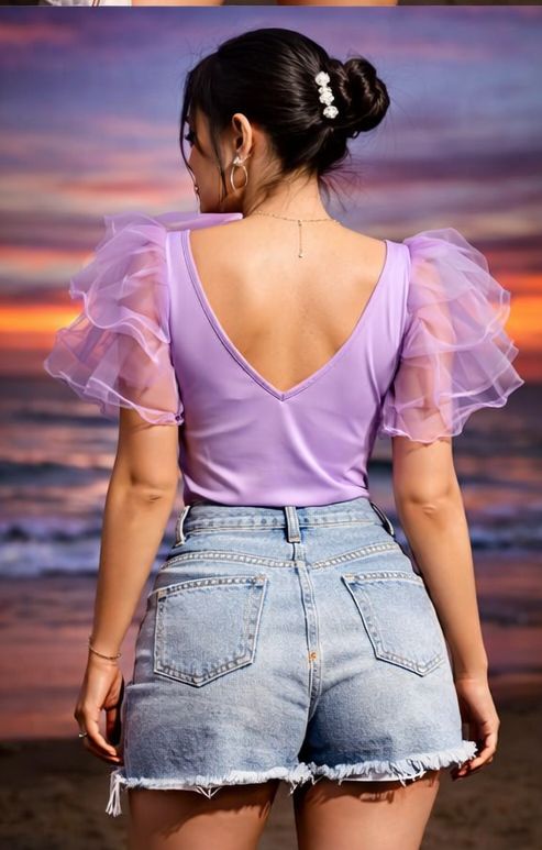 Organza Butterfly Sleeve Bodysuit - Made For Her Label