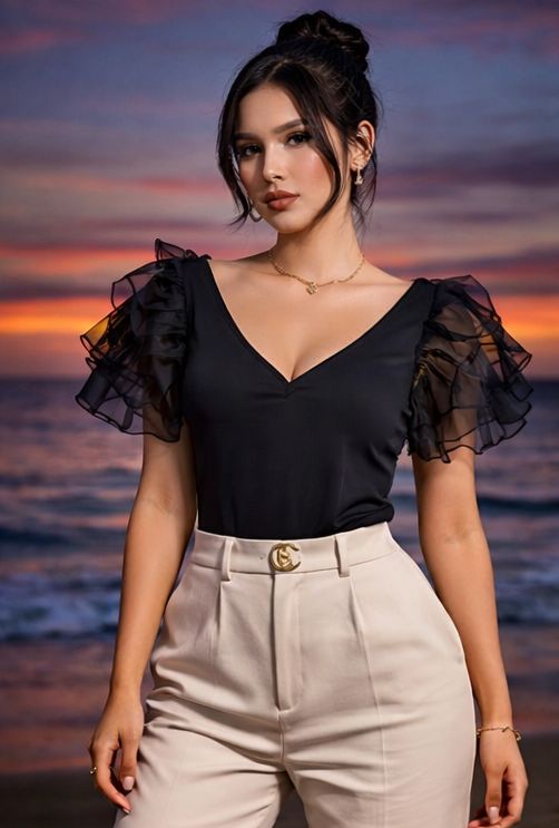 Organza Butterfly Sleeve Bodysuit - Made For Her Label