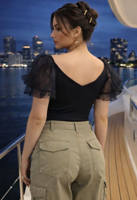 Organza Butterfly Sleeve Bodysuit - Made For Her Label