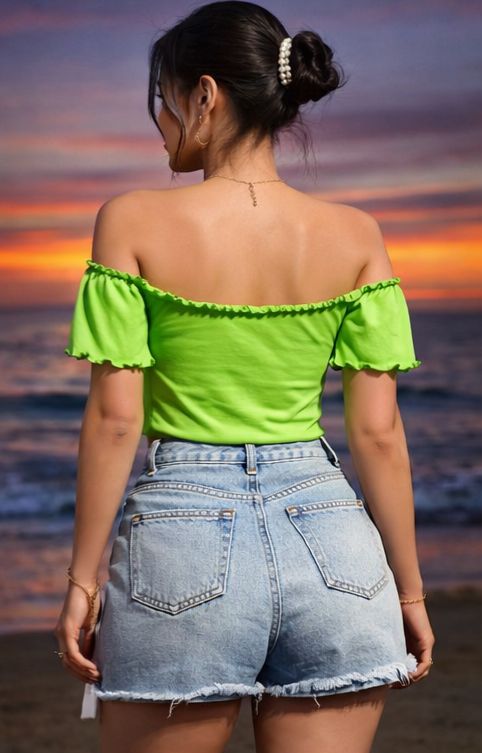 Rhea Off Shoulder Tie Up Crop Top - Made For Her Label