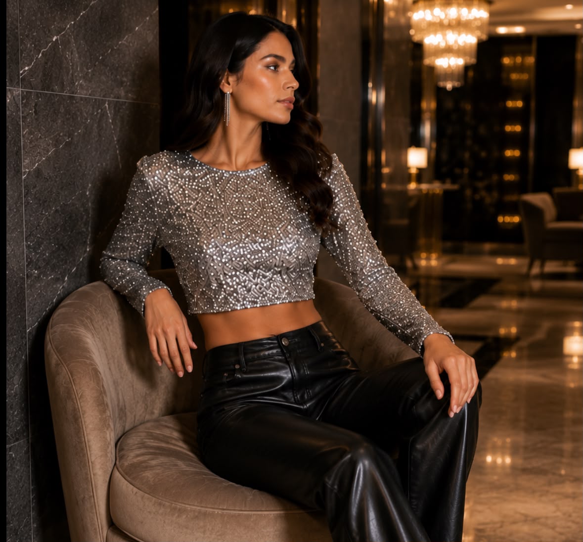 Gloria Sequin Blouse - Made For Her Label
