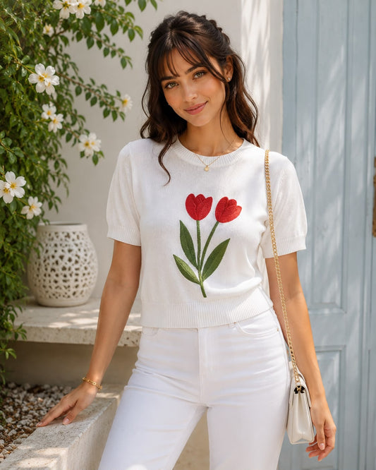 Floral Printed Tee - Made For Her Label