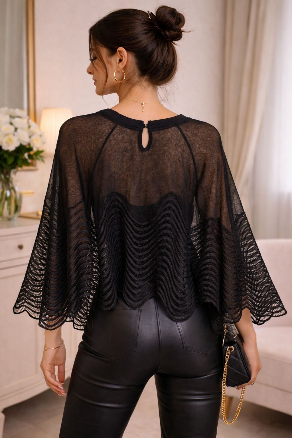 Evelyn Mesh Blouse Top - Made For Her Label