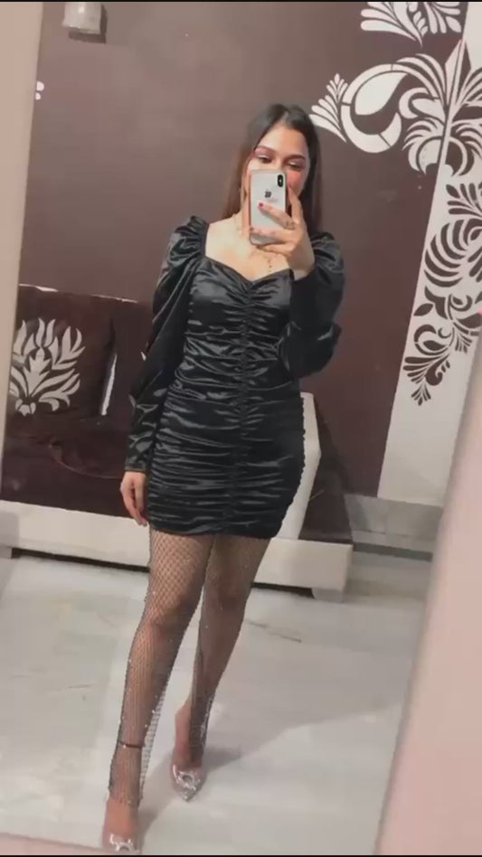 Alisha In Our Rico Satin Bodycon Dress