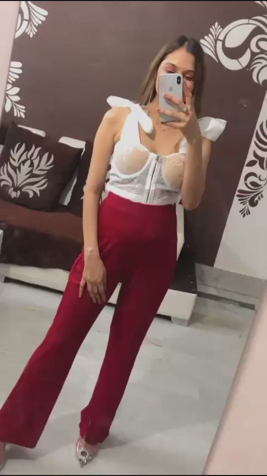 Alisha In Our Joe Shoulder Knotting Bustier