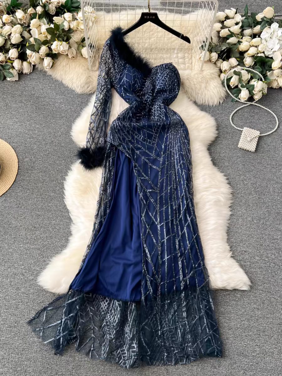 eliza sequin dress Eliza J Women's Sequined Cowlneck Gown - Silver