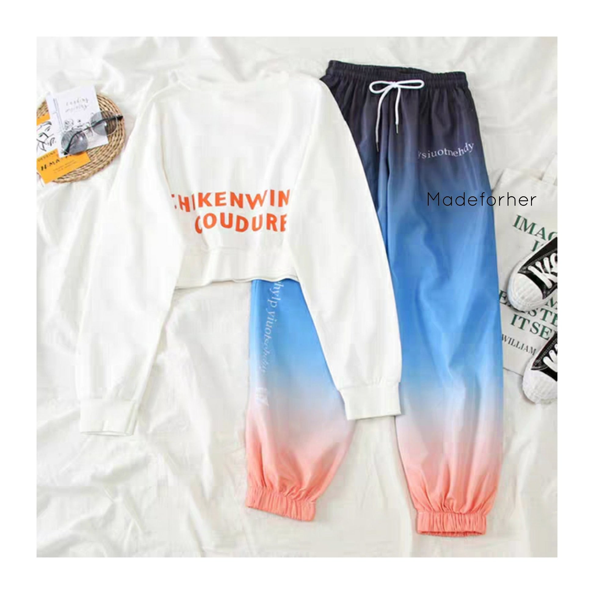 Gradient Track Pants With Pullover - Made For Her Label