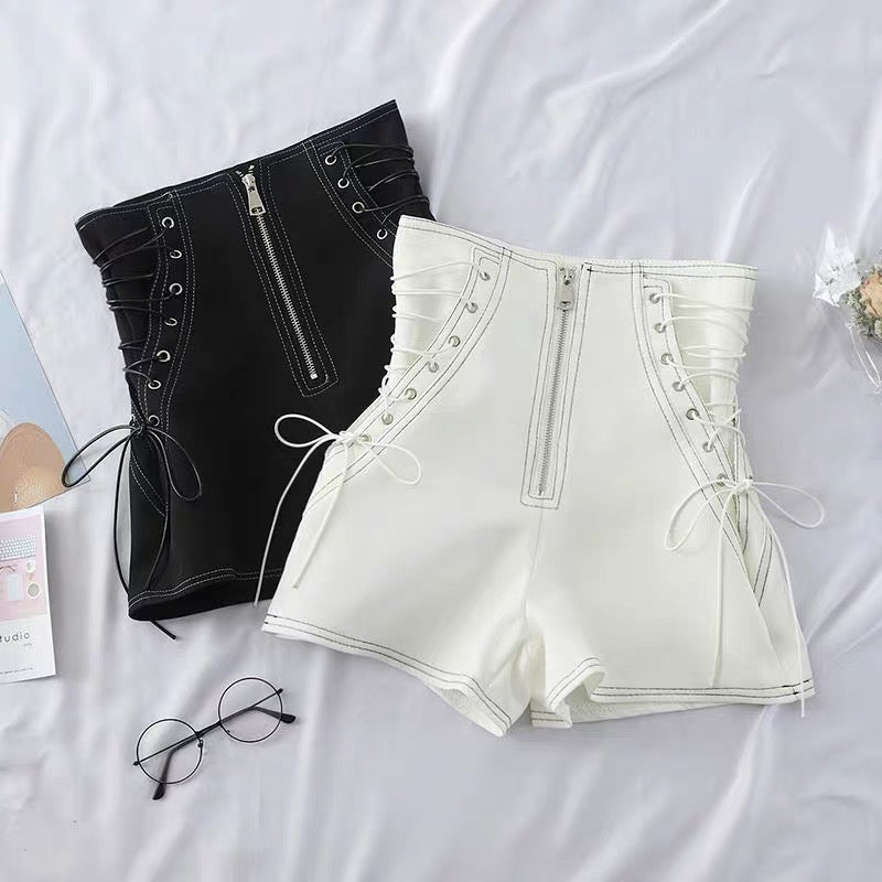 High Waisted Lace Up Shorts - Made For Her Label