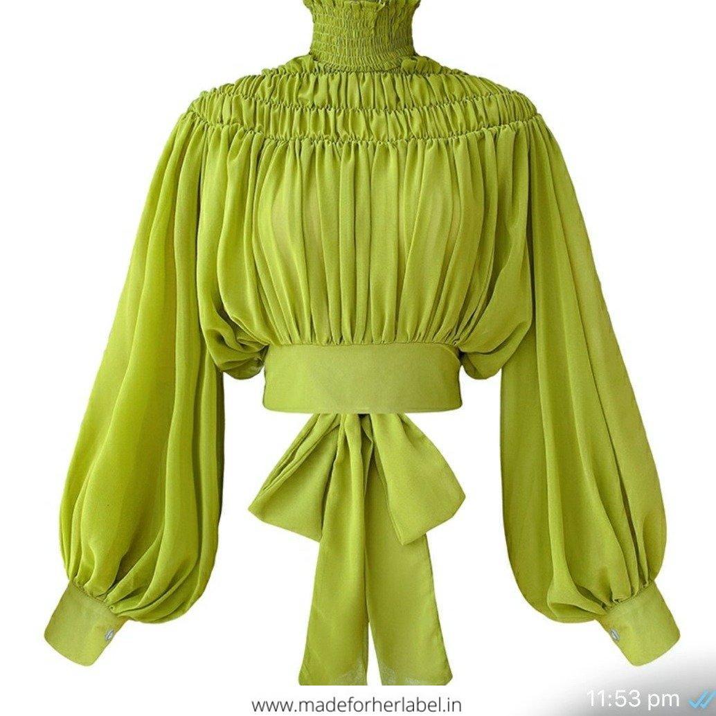 Maria Chiffon Pleated Top - Made For Her Label