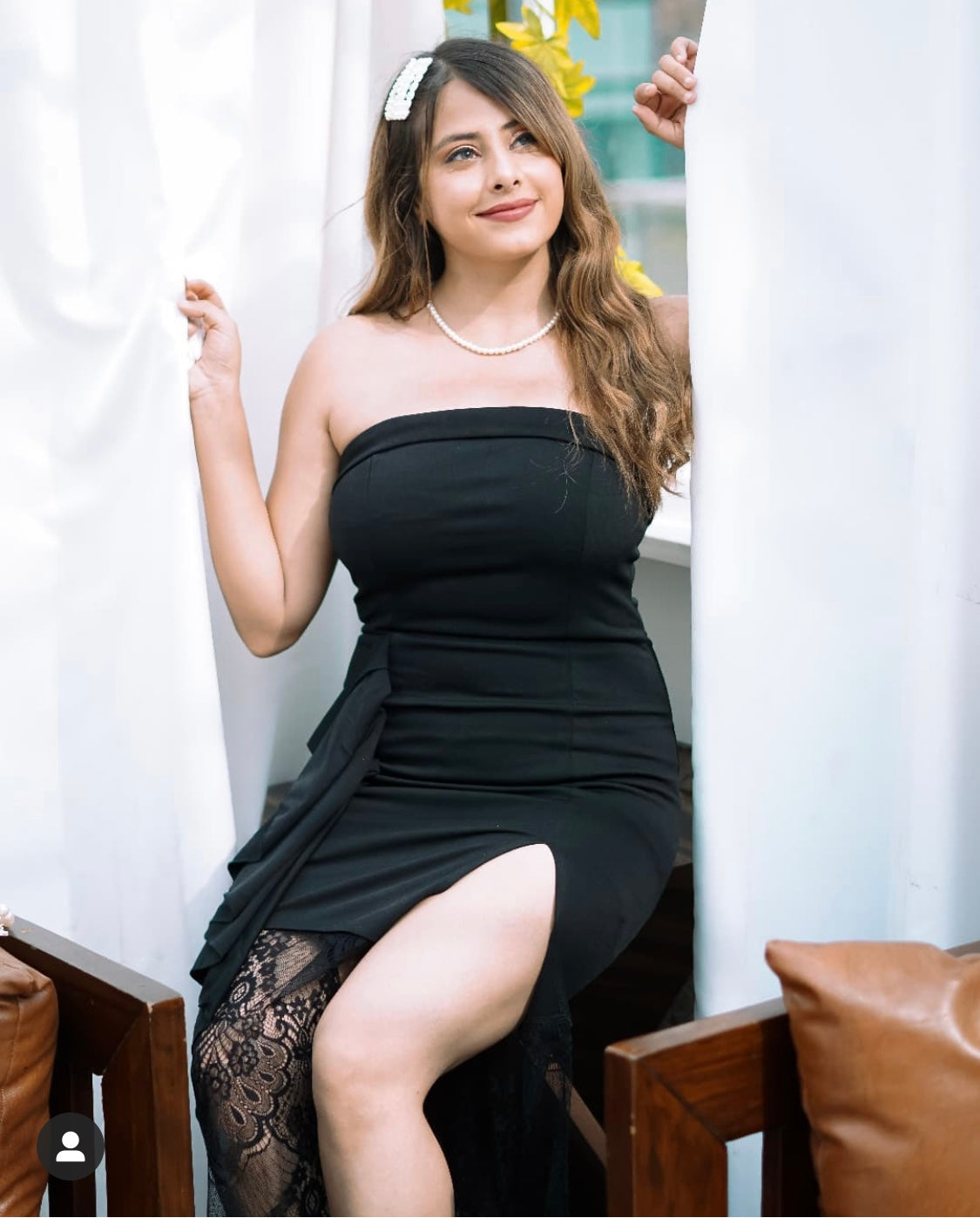 Mehak Sethi In Our Jayda Tube Slit Lace Dress – Made For Her Label