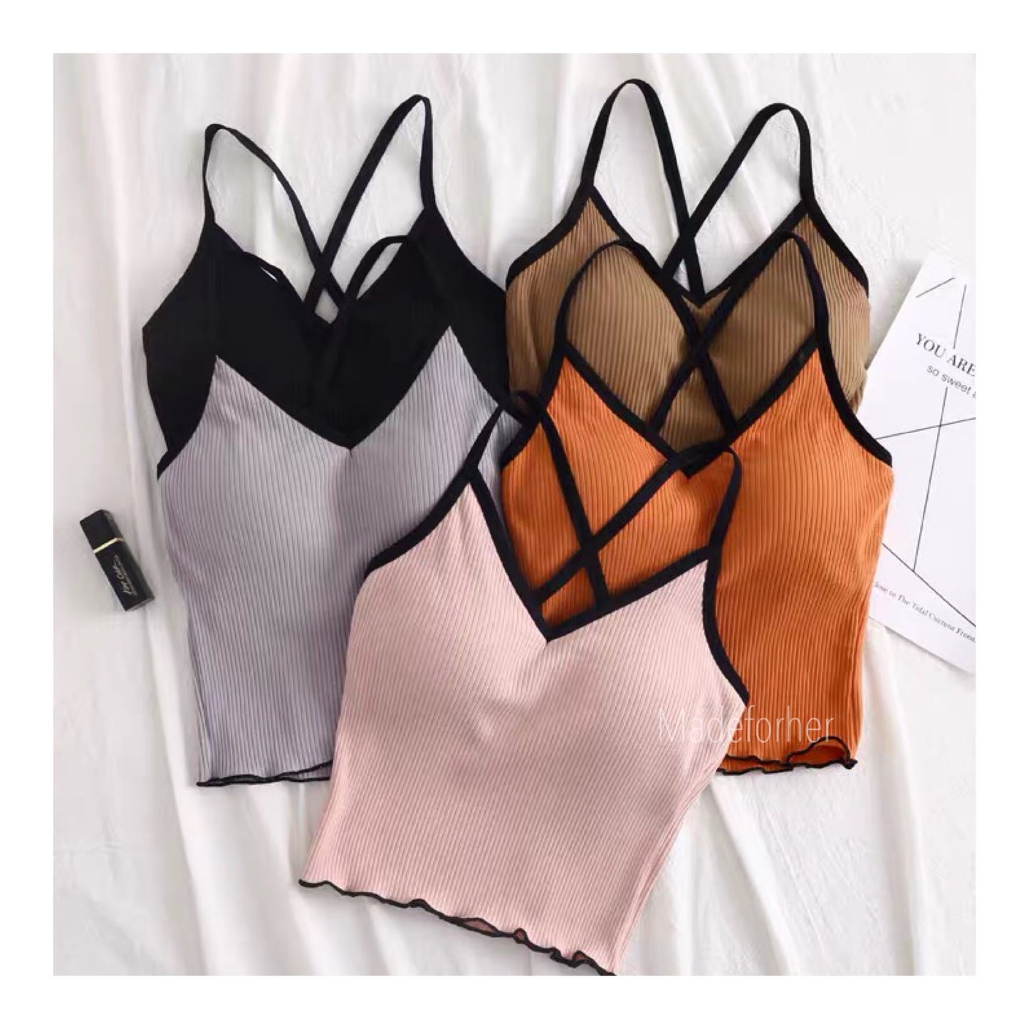 Criss Cross Cami Bralette Top – Made For Her Label