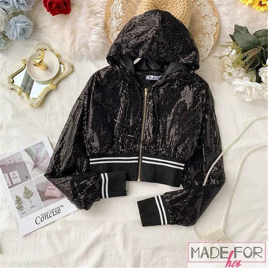 Neha Malik In Our Sequined Cropped Jacket - Made For Her Label