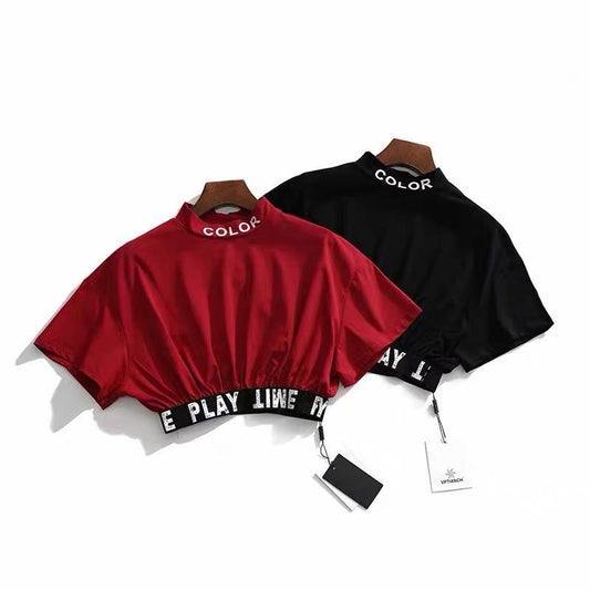 Blair Turtle Neck Cropped T-shirt - Made For Her Label