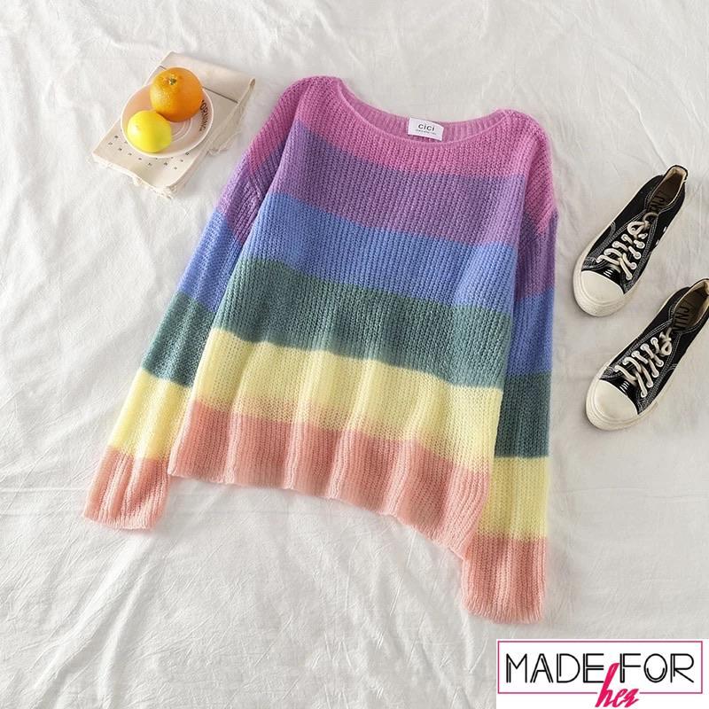 Client Moksha In Our Rainbow Colourful Pullover - Made For Her Label