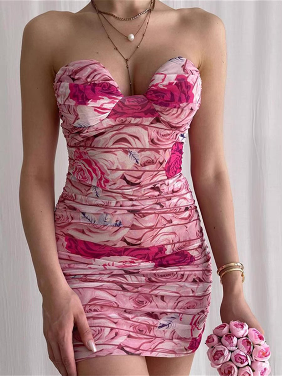 Bella Rose Tube Bodycon Dress