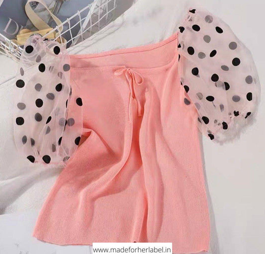 Polka Sleeve Marie Blouse - Made For Her Label