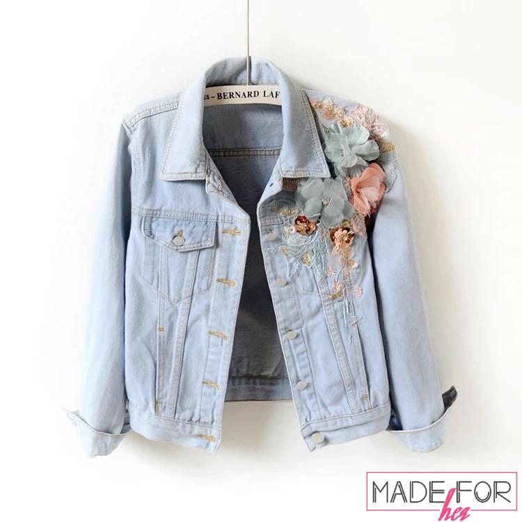Customer Manasvi In Our 3D Embroidered Denim Jacket - Made For Her Label
