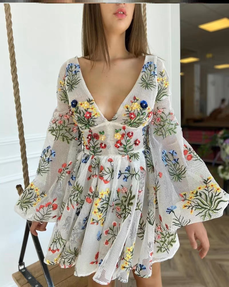 Julie Luxury Embroidered Dress