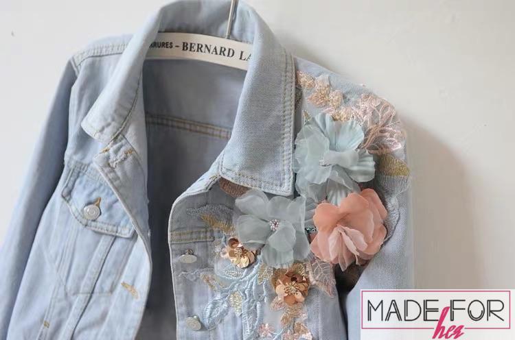 Customer Manasvi In Our 3D Embroidered Denim Jacket - Made For Her Label