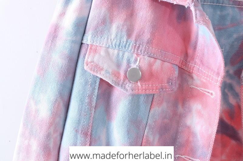 Tie Dye Denim Jacket - Made For Her Label