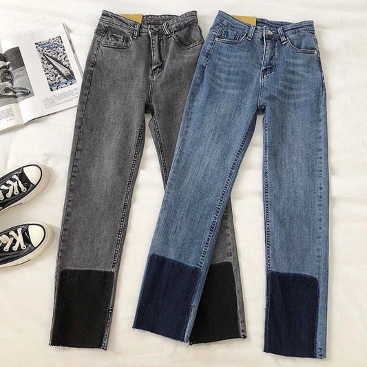 Megga  Contrasting Duo Colour Jeans