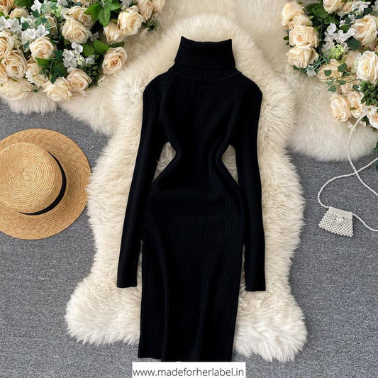 Blair Bodycon Turtle Neck Dress - Made For Her Label