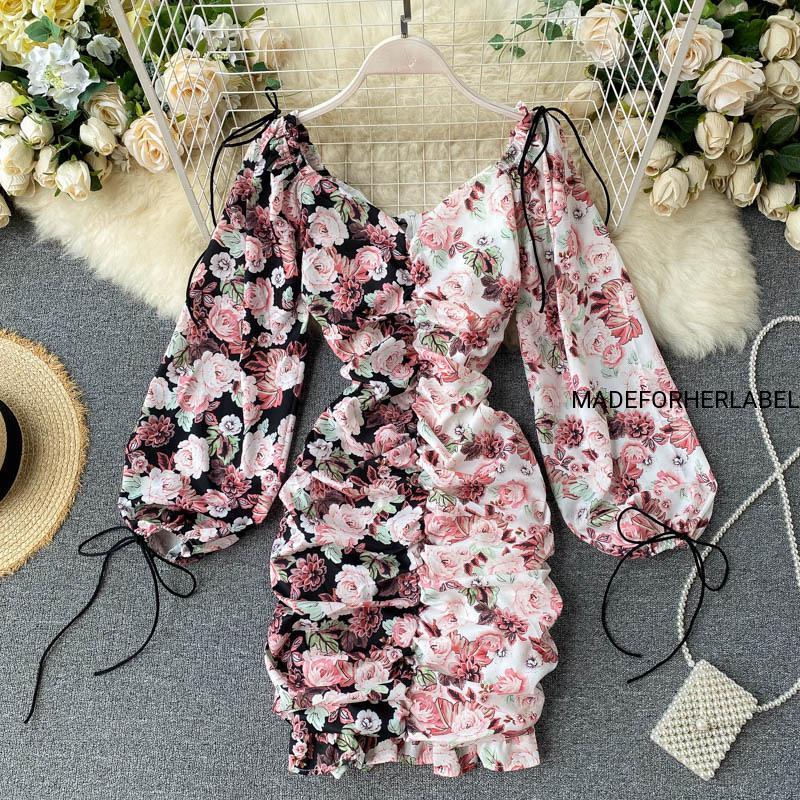 Rose Printed Duo Tone Bodycon Dress Made For Her Label Rose Printed Duo Tone Bodycon Dress Made For Her Label