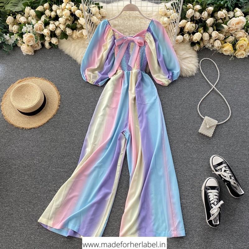 Rainbow Ruched Jumpsuit - Made For Her Label